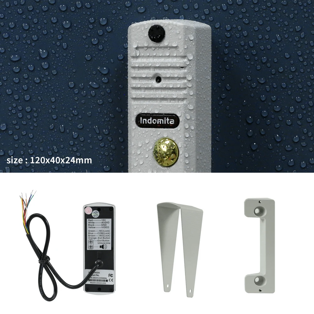 Indomita Wired Intercom System,Video Door Phone for Home,Outdoor Metal Doorbell,Waterproof Cold Resistant ,RFID Night Vision