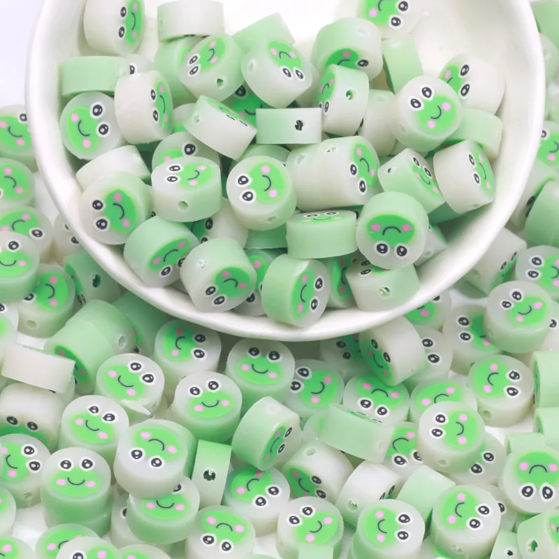 20/50/100pcs Jelly Color Polymer Clay Spacer Beads Frog Cute Beads For Jewelry Making Handmade Diy Bracelet Necklace Accessories