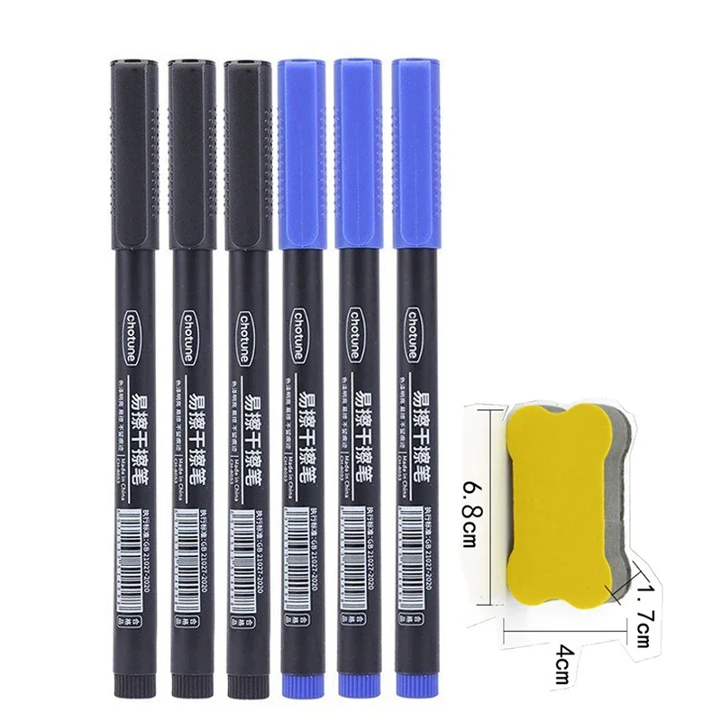 Ultra Fine Tip Dry Erase Markers Set - 0.5mm, 3 Vibrant Colors