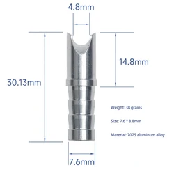 12/24pcs Aluminum Moon Knock Crossbow Bolts Nocks for ID7.62mm OD8.8mm Shafts Knocks Archery Hunting ShootingTarget Accessorie