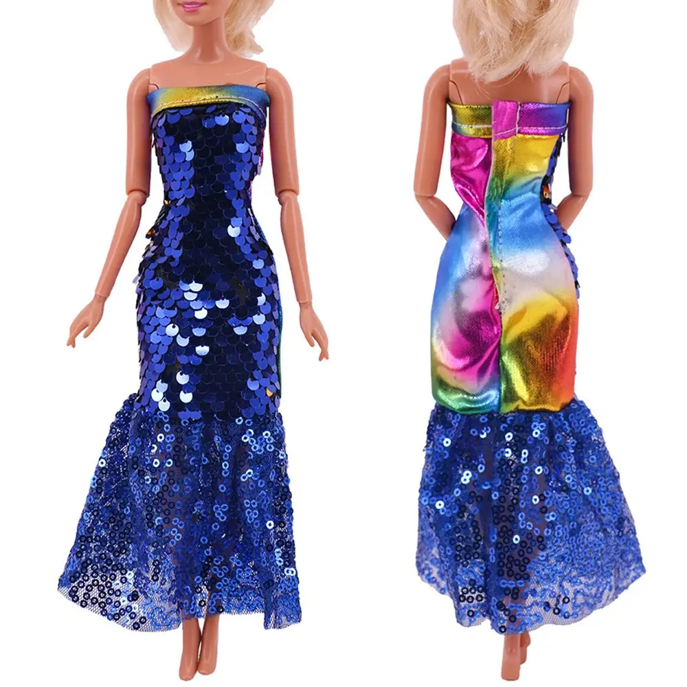 2024 Latest Dress Barbies Casual Fashion Clothing Handmade Sequin Skirt Suitable For 30cm Doll Accessories Diy Gift (Free Heels) 3