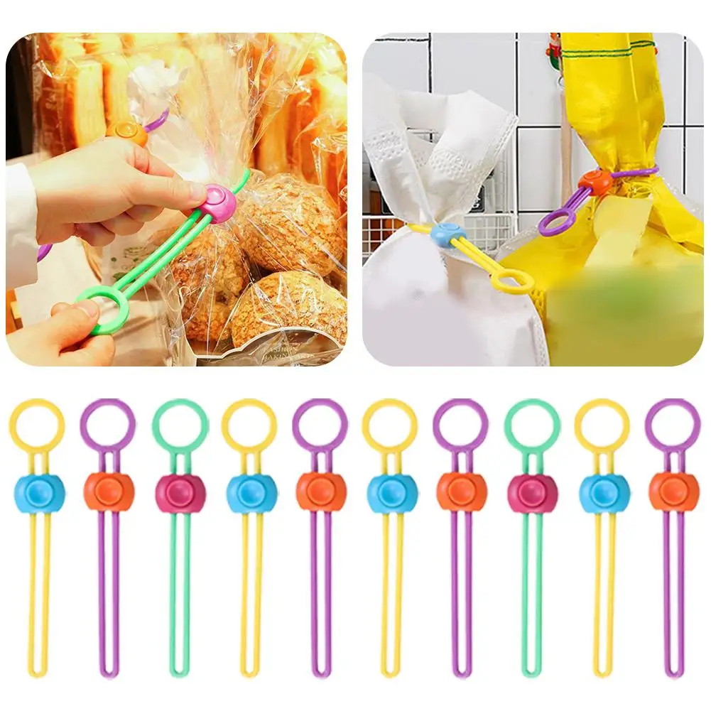 20Pcs 식품 가방 밀봉 클립, 실리콘 식품 가방 밀봉 스트랩, 재사용 가능하고 조절 가능한 클립 실러, 다양한 플라스틱에 적합