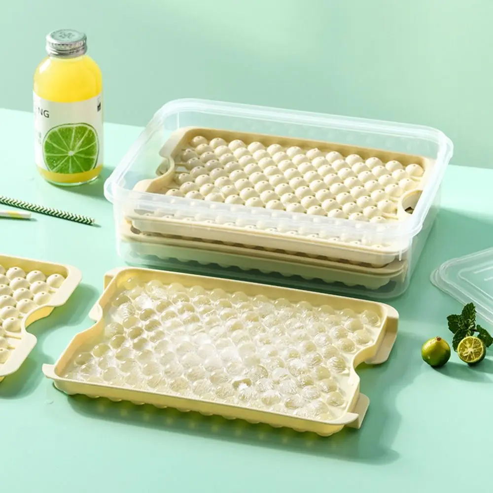 

Mini Ice Cube Tray with Lid and Bin Ice Trays for Freezer Small Round Ice Cube Trays Easy Release Ice Maker Crushed Ice Tray