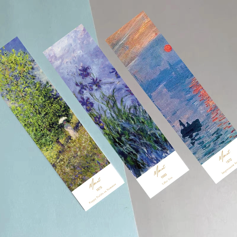 30pcs World Classic Painting Bookmark Retro Oil Painting Decoration Reading Book Page Markings