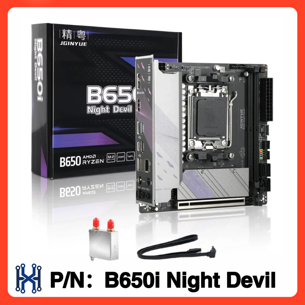 100% new JGINYUE B650i Motherboard AM5 mini ITX supports Ryzen