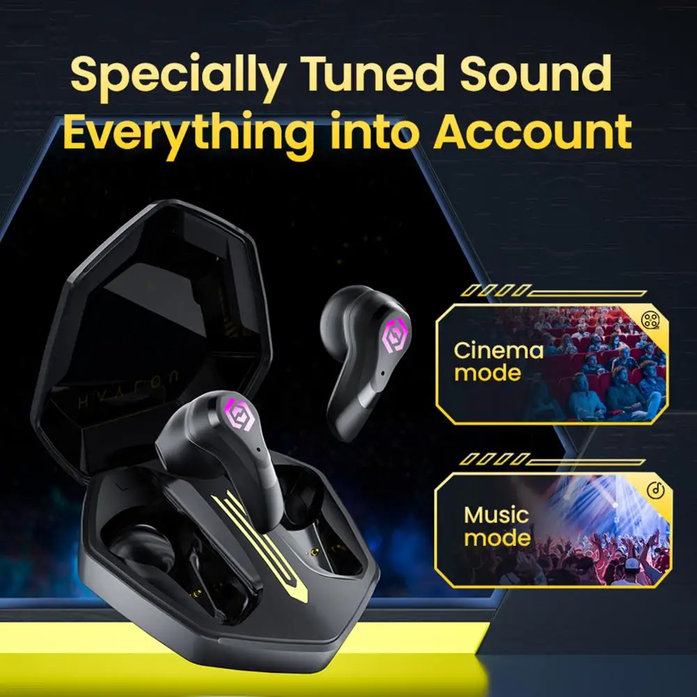 

HAYLOU G3 Wireless Gaming Earphone Bluetooth-compatible 5.1 Glaring RGB Light Effect Earbuds with Unique Charging Case