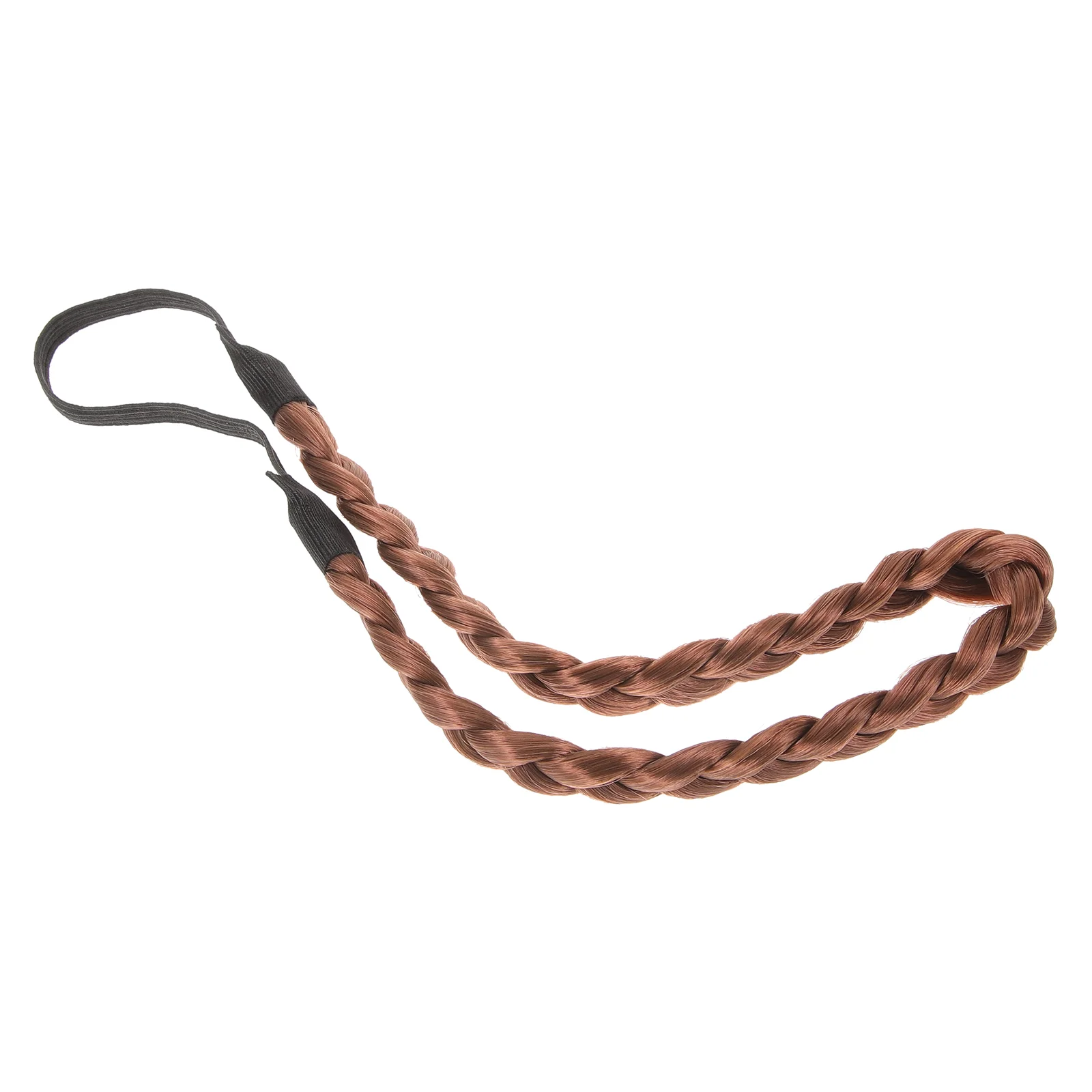 

Braid Hair Band Elastic Stretch Braids Headband Wide Plaited Synthetic Hair Accessory for ( Coffee)