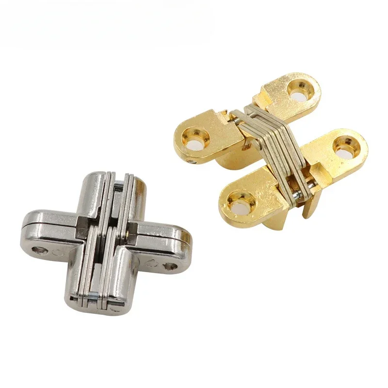 1PCS 8x42MM Myhomera Hidden Hinges Invisible Concealed Barrel Cross Door Hinge Bearing Wooden Box for Folding Window Furniture