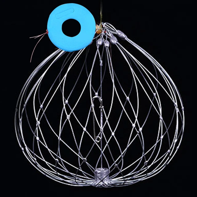 Fish Baskets Automatic Open Closing Crab Fishing Traps Steel Wire