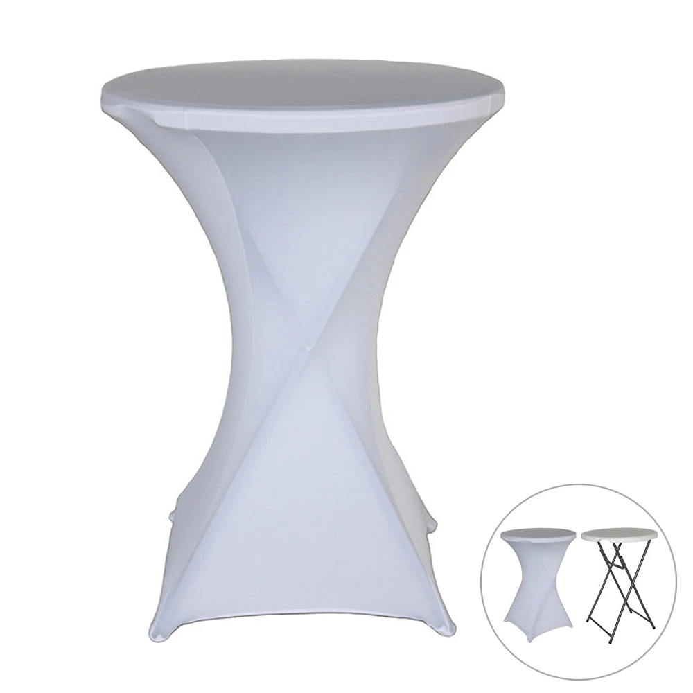 Height Stretch Round Tablecloth Cocktail Table Cover Spandex Table Cloth Bar Hotel Party Wedding Elastic Table Cloth Decoration