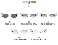 Mode petites lunettes de soleil polygonales pour femmes marque de luxe marron losange lunettes de soleil femme Vintage métal nuances lunettes 6