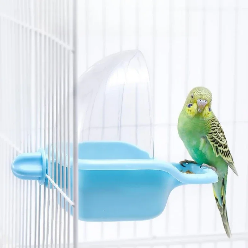 Splash Prevention Bird Cage Feeder Parrot Birds Water Hanging Bowl Parakeet Feeder Box Pet Cage Food Container Bird Supplies