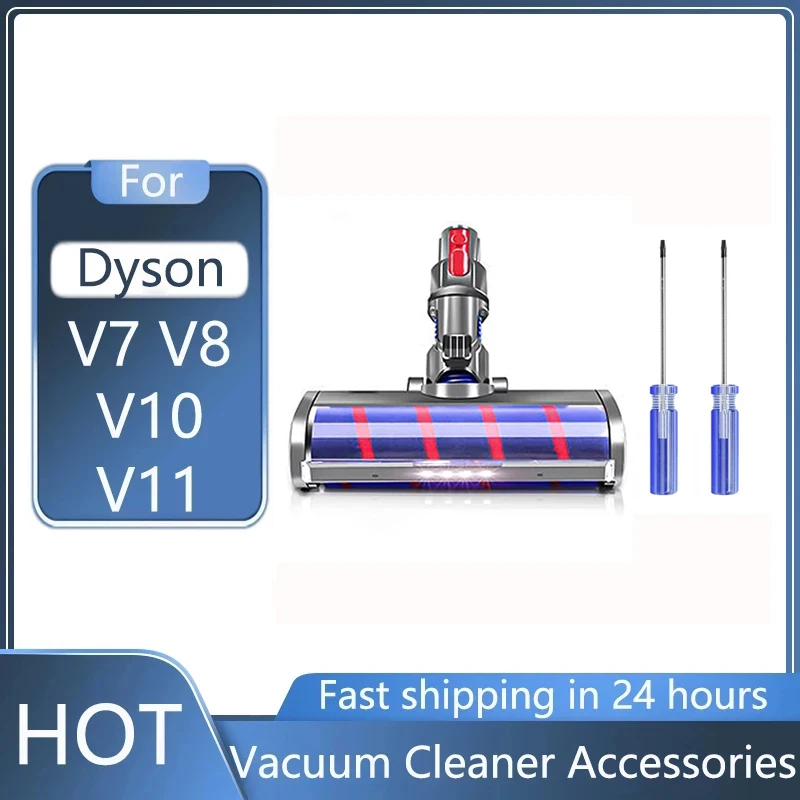Motorized Floor Brush Head Tool For Dyson V8 V7 V10 V11 Vacuum Cleaner Soft Sweeper Roller Head