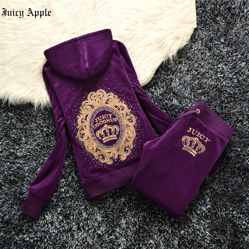 Juicy Apple Tracksuit Women Spring Autumn 2 Piece Set Clothing Set
