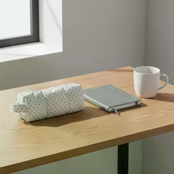 Astuccio per matite con design a pois, borsa per penne morbida e di grande capacità, astuccio per cancelleria, per studenti, organizer per riporre articoli per ufficio