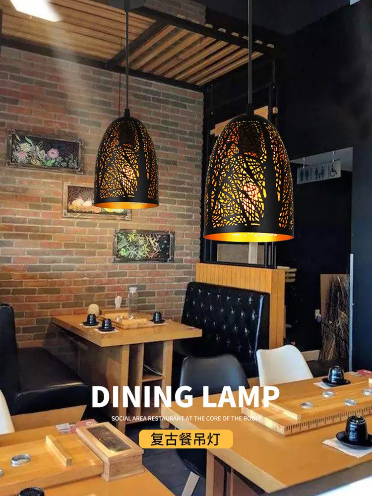 

Personalized Bar Retro Pendent Lamp Creative Restaurant American Style Chandelier Coffee Shop Iron Art Single Head Chandelier