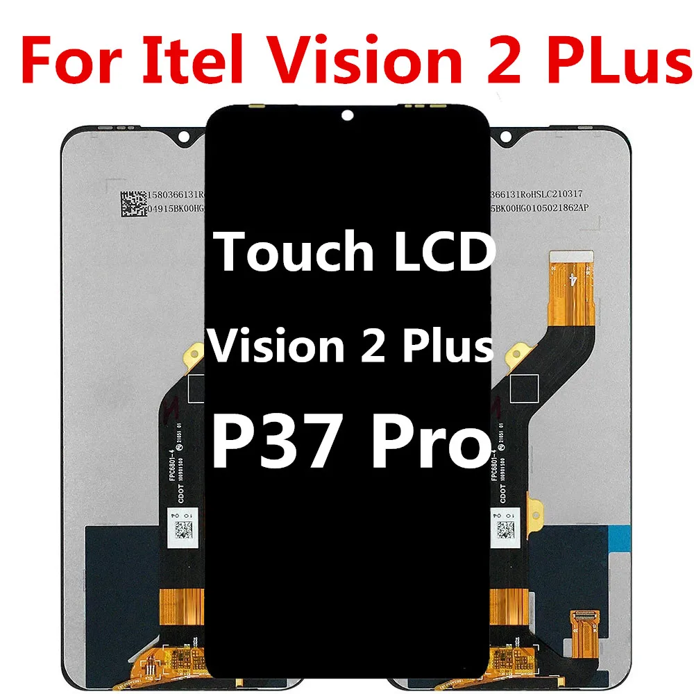 

Черный ЖК-дисплей 6,8 дюйма для Itel Vision 2 Plus / P37 Pro, полный сенсорный экран, дигитайзер, панель в сборе, замена/рамка