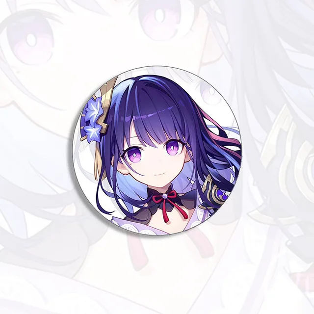 58mm Game Genshin Impact Brooch Pin Xiao Kaedehara Ayaka Baal Raiden Shogun Cosplay Badge Accessories For Clothes Backpack Gift 22