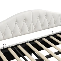 Мягкая кушетка 90x200, скандинавские европейские диваны для гостиной со светодиодным ремнем и местом для хранения под ним, бежевый — изображение 5