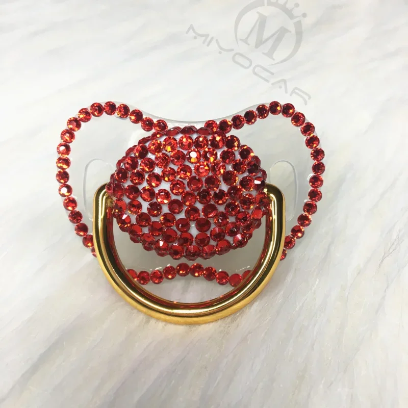 Silicone Pacifier MIYOCAR handmade rhinestone pacifier queen and King style dummy ideal gift baby