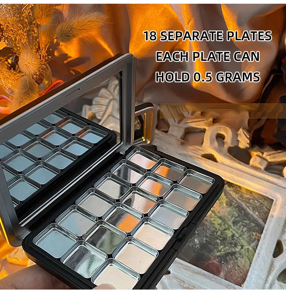 18 Grid Watercolor Pigment Packaging Mini Handmade Moisturizing Storage Box Magnetic Empty Watercolor Palette Nail Art Supplies
