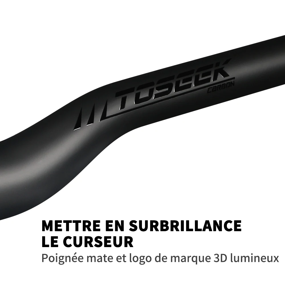Guidon de vtt en carbone Trifox guidon plat/aumento guidon de vélo 31.8*580/600/620/640/660/680/700/720mm guidon en carbone 3K  18