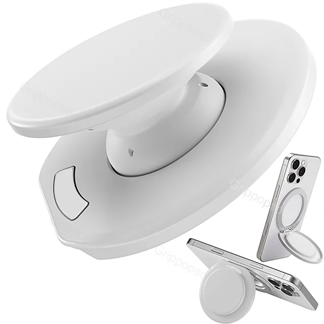 Universal Magnetic Phone Grip and Adjustable Stand - Sleek & Versatile Holder
