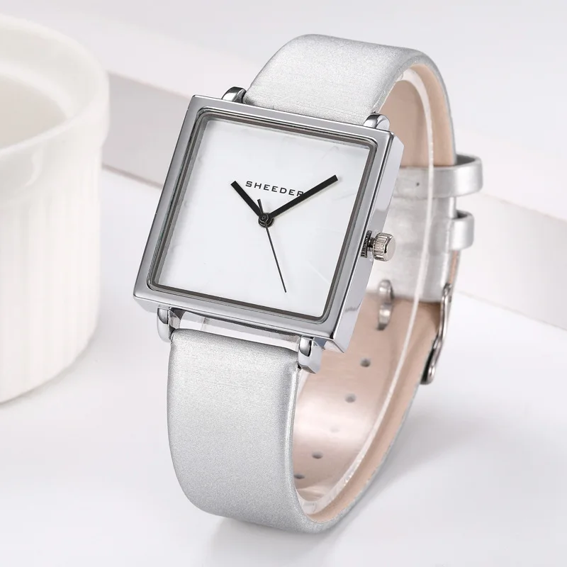 

Fashion Simple Women's Quartz Watch Classic Square Dial Leather Strap Clock Trend Student Outdoors Sports Femal's Wristwatch