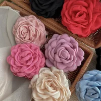 Solid Color Fabric Wers Large Claws For Women New Sweet Shark Clip French Wer Haripins Elegant Hair Accessories - Image 3