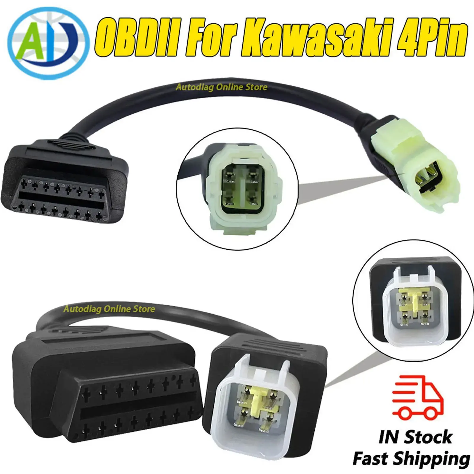 OBD2 Diagnostic Cable For Kawasaki 4Pin for Z250, Z650, Z1000