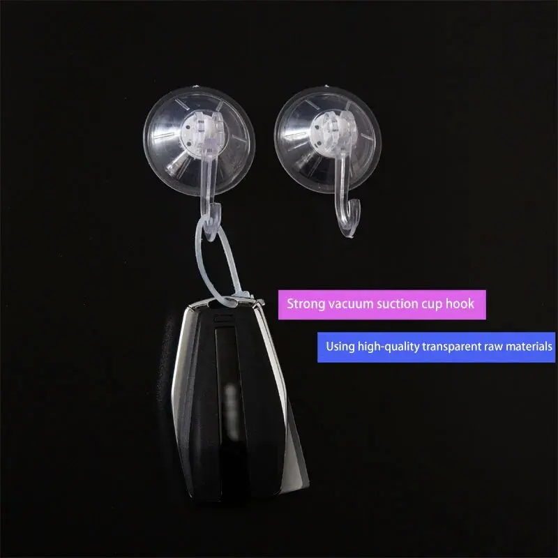 Vacuum suction cup hook glass kitchen appliance suction cup hook transparent and reusable heavy-duty bathroom hook 5