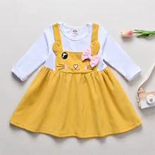Valentines Dress for Toddler Girl Sleeve Long Cat Clothes Girls Cute Toddler Cartoon Baby Bowknot Dress Kids Girls Dress&Skirt