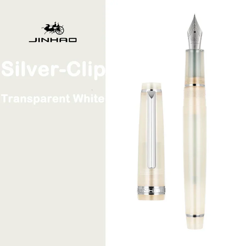 Elegant Silver Clip Luxury Fountain Pen with Extra Fine Nib – Premium Writing Instrument for Office & School Supplies