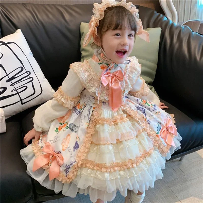 

Детское платье с длинным рукавом, на возраст 2-8 лет
