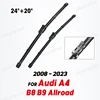  Wiper LHD Front Wiper Blades For Audi A4 B8 B9 Allroad 2008 - 2023 Windshield Windscreen Window Car Rain Brushes 24"+20" 1