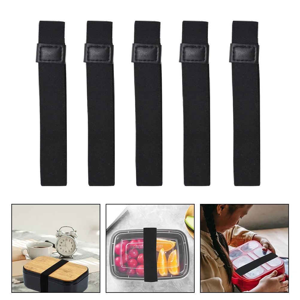 5pcs Two Layers Stackable Bento Box Elastic Straps Double Layer