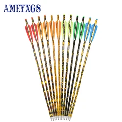 12pcs Archery Mix Carbon Arrow 16/17/18/20/22inch Crossbow Arrows Shaft  OD 8.8mm Arrows for Bow and Arrow Hunting Shooting