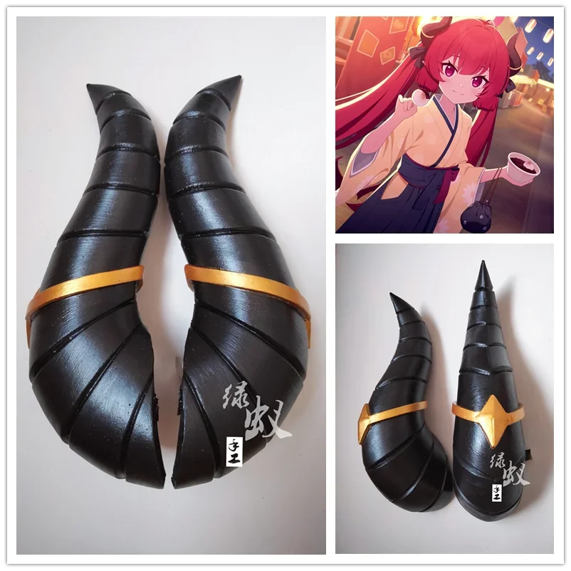 

Головной убор для косплея Аниме игра синий архив Akashi Junko зажим для головы рога шпильки для Хэллоуина Карнавал аксессуары для костюма