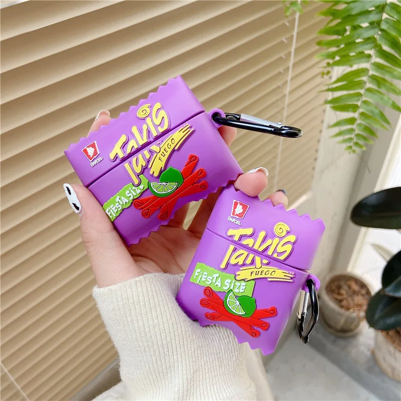 

Creative Purple Chips Case for AirPods Pro2 Airpod Pro 1 2 3 Bluetooth Earbuds Charging Box Protective Earphone Case Cover