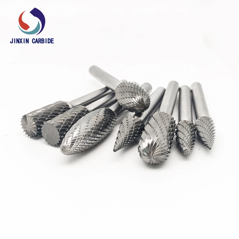 8pcs Factory Directly Rotary Tool Tungsten Carbide Cutter Shank 6mm 1/4'' inch Double-cut Rotary Files For Grinding Wood 5