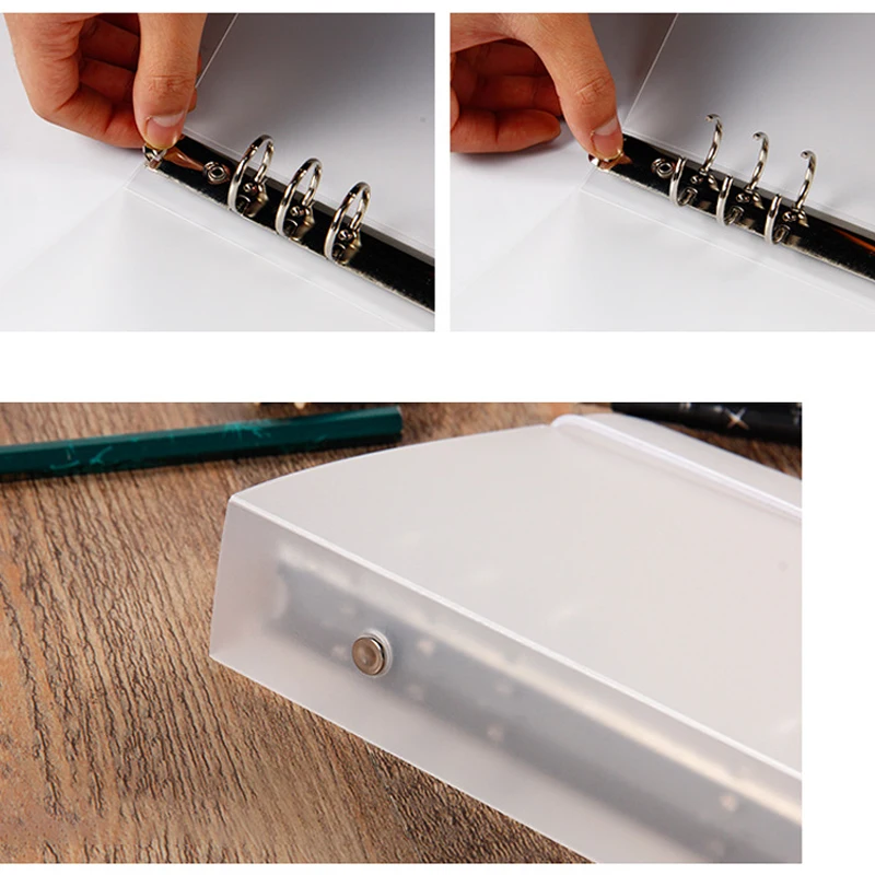 A4 A5 A6 A7 B5 Transparent Scrub Loose Leaf PP Inner Core Cover Note Book Ring Binder Journal Planner Student Stationery Office