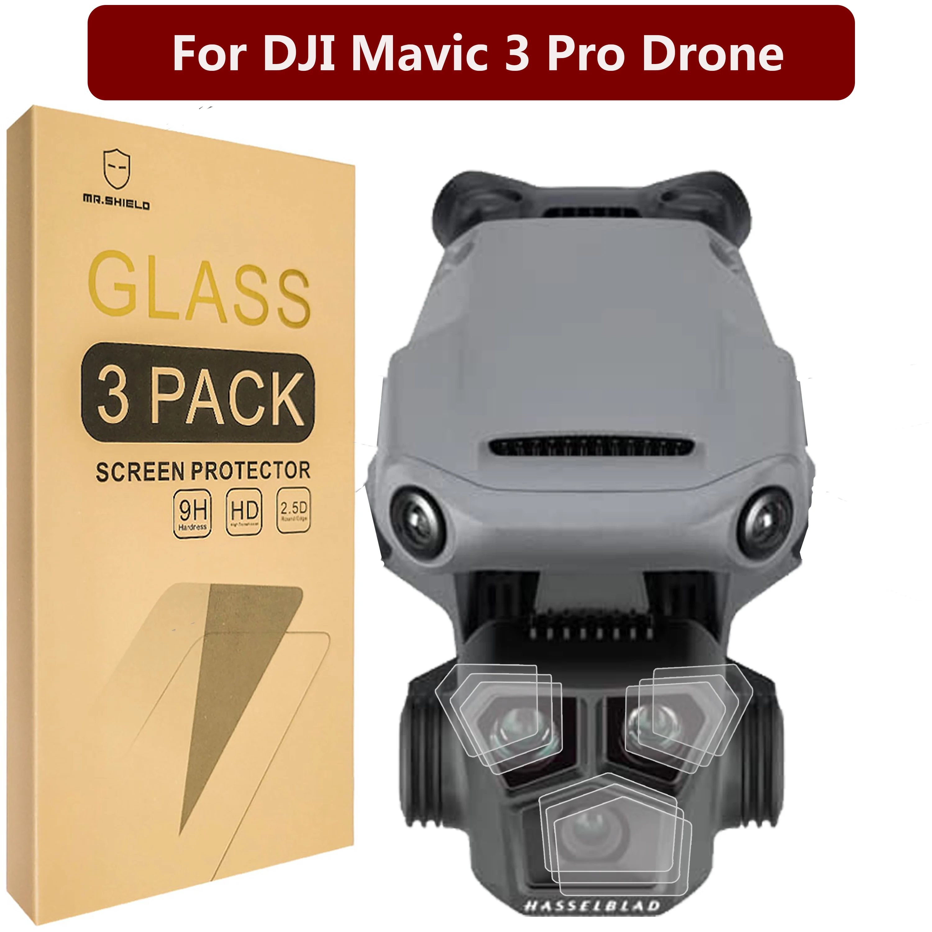 

Mr.Shield [3-Pack] Lens Screen Protector For DJI Mavic 3 Pro Drone [Tempered Glass] [Japan Glass with 9H Hardness]