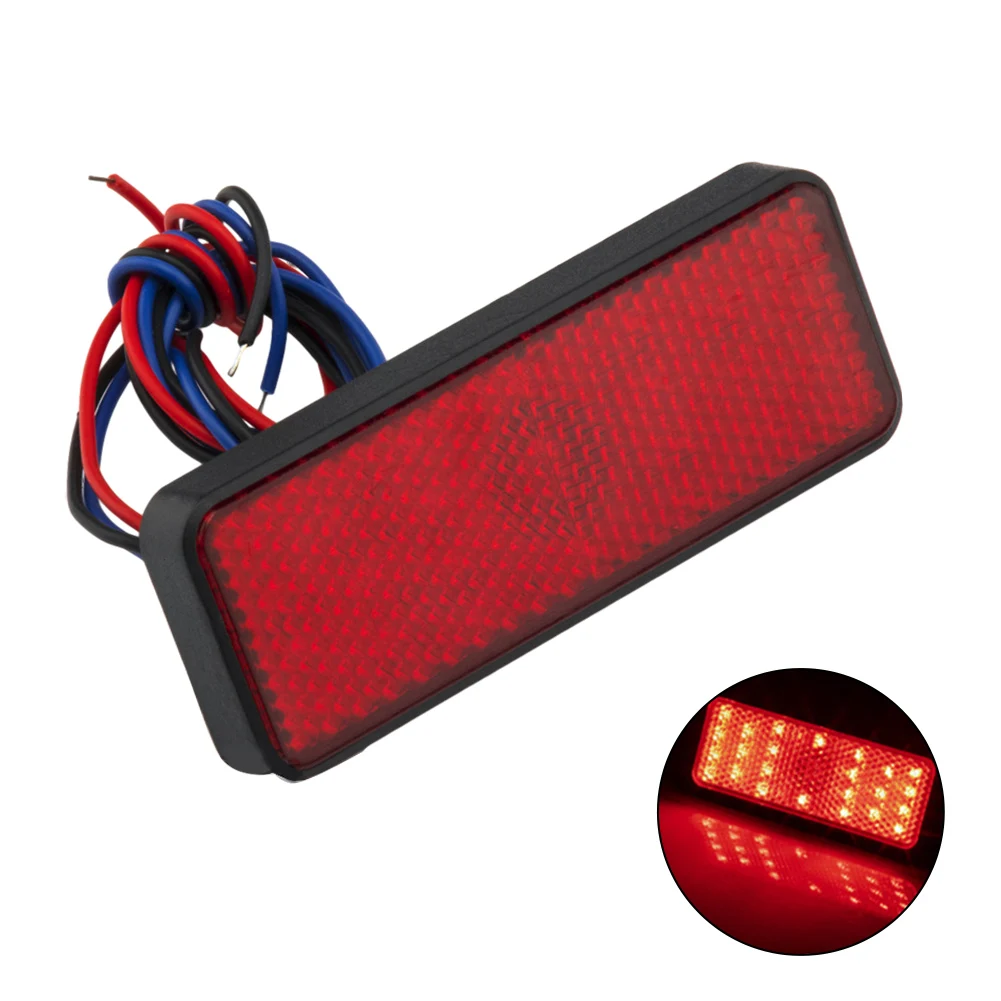 

Reflector Brake Lights 24LED ABS Bright Circular Durability Lattice Lighting Motorcycle Rectangular Reliable New