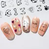 2pcs 3D Cute Silver Smile Dog Decals Y2K Cartoon Cat Footprint Nail Stickers Graffiti Star Heart Bowknot Manicure Slider Decor 6