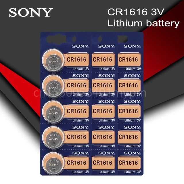 Sony 100 Original CR1616 Button Cell Battery for Watch Car Remote Key
