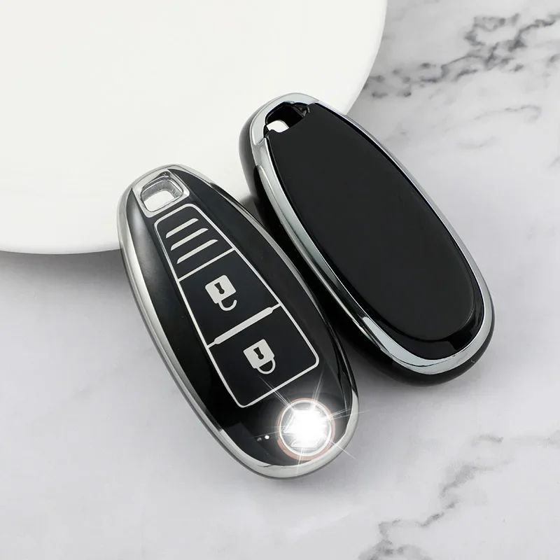 2 Bottons Silver Tpu Car Key Case Cover Per Suzuki Baleno Ertiga Ciaz Ignis Kizashi Swift Sx4 S-Cross Vitars Samurai Accessori
