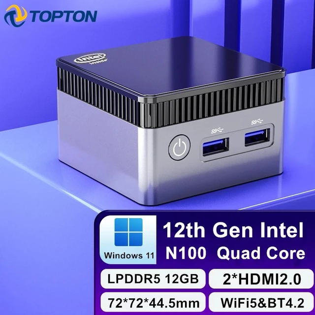 12th Gen Mini PC Alder Lake Intel N100 Quad Core DDR5 8G/16G 4800Hz Windows  11 Dual RJ45 LAN Firewall Router 4K Gaming Computer