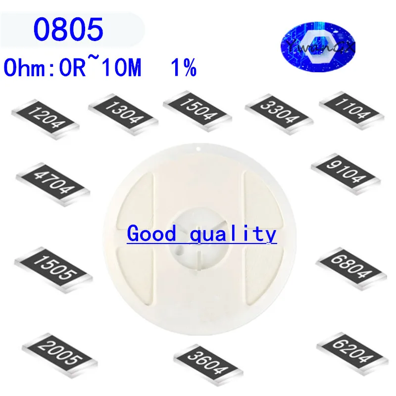 

100 1% SMD Resistor 0R ~ 10M 1/8W 0805 1 10 0.1 100 150 ohm 1K 220K 330K 10K 2.2K 1R 10R 100R 150R 220R 330R 1.4.7M 10M Units