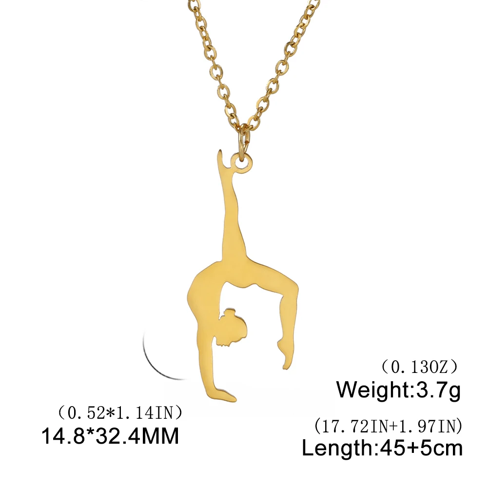 Elegant Rhythmic Gymnastics Stainless Steel Necklace – Trendy 2024 Jewelry