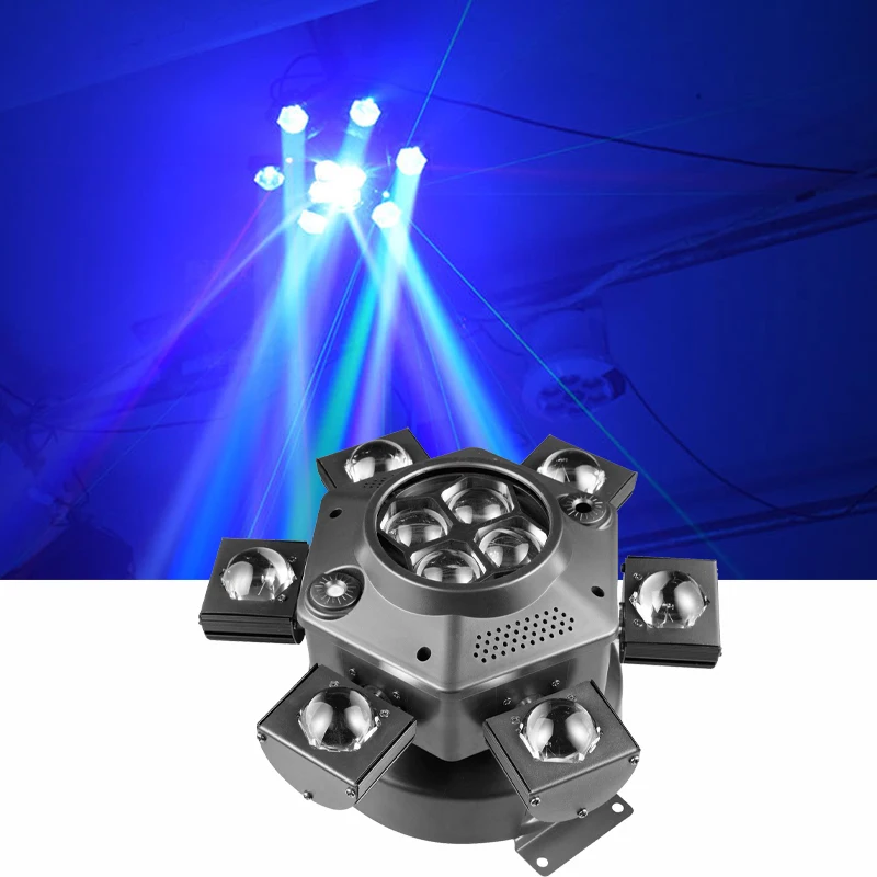 Disco Light Led Stage Light Mini Led Stage Light Moving Beam Light LED 10X10W 6 Head Moving Head Beam Light RG Laser Strobe Light DMX Stage Full Color Beam Rotating Disco Party Bar